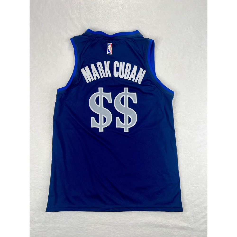 Dallas Mavericks Mark‎ Cuban Money Dollar Sign NBA Jersey Nike Swingman Size M